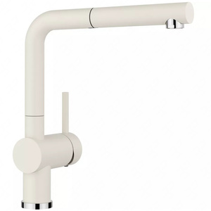 Bateria kuchenna Blanco Linus-S Silgranit-Look beżowa bateria z wyciąganą wylewką elegancki design minimalistyczne wykończenie