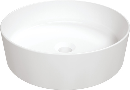 Umywalka nablatowa ceramiczna Deante Round biała okrągła umywalka wykonana z wytrzymałej ceramiki powłoka antybakteryjna