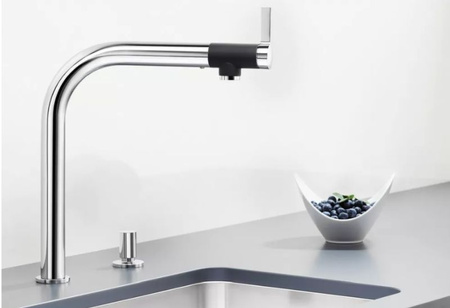 Bateria kuchenna Blanco Vonda stal szczotkowana stonowana bateria idealnie dopasowana do komór podwieszanych