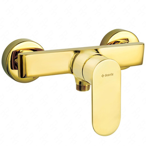 Bateria prysznicowa ścienna Deante Alpinia złota bateria wyposażona w zawory zwrotne innowacyjna powłoka nanoszona metodą PVD