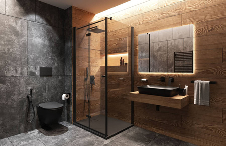 Brodzik granitowy prostokątny Deante Correo 120x90 cm czarny odporny na uderzenia i wysoką temperaturę właściwości antypoślizgowe