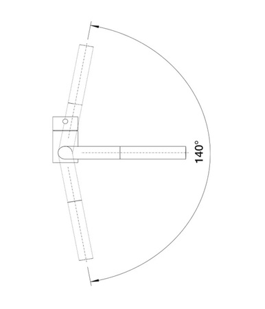 Bateria kuchenna Blanco Linus-S-F chromowana minimalistyczne wzornictwo bateria przystosowana do montażu przy oknie wyciągana wylewka