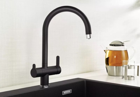 Bateria kuchenna Blanco Trima Silgranit-Look wulkaniczny szary wygodna bateria 3 w 1 możliwość podłączenia do systemu filtrowania wody