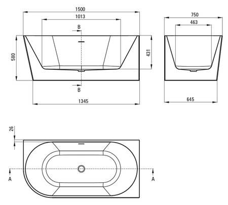 Wanna narożna prawa Deante Silia 150 cm biała wanna wykonana z materiału akrylowego łatwy montaż syfon z korkiem click-clack