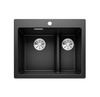 Zlewozmywak Blanco Pleon 6 Split Silgranit czarny lewa zlew wpuszczany w blat jednokomorowy z odpływem InFino o ponadczasowym eleganckim kształcie