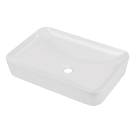 Umywalka nablatowa ceramiczna Deante Tess biała prostokątna umywalka wykonana z wytrzymałej ceramiki powłoka antybakteryjna