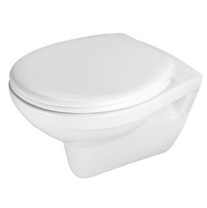 Miska WC wisząca ceramiczna Deante Boro biała miska bezkołnierzowa ułatwiająca utrzymanie czystości i higieny deska wolnoopadająca