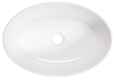 Umywalka nablatowa ceramiczna Deante Alpinia biała owalna umywalka wykonanana z wytrzymałej ceramiki powłoka antybakteryjna