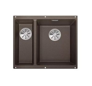 Zlewozmywak Blanco Subline 340/160-U Silgranit kawowy prawa zlew podwieszany 1,5-komorowy z odpływem InFino o niezwykłym designie podwieszanej komory