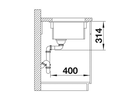 Zlewozmywak Blanco Etagon 500-U Ceramika PuraPlus bazaltowy zlew podwieszany jednokomorowy odpływ InFino szyny ze stali szlachetnej