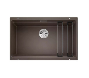 Zlewozmywak Blanco Etagon 700-U Silgranit kawowy zlew podwieszany jednokomorowy z odpływem InFino szyny ze stali szlachetnej