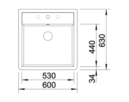 Zlewozmywak Blanco Panor 60 Ceramika biały połysk z dwoma otworami nakładany jednokomorowy o wyjątkowo dużej komorze