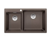 Zlewozmywak Blanco Pleon 9 Silgranit kawowy prawa zlew wpuszczany w blat dwukomorowy z odpływem InFino o ponadczasowym eleganckim kształcie