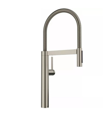 Bateria kuchenna Blanco Culina-S II satin platinum bateria z praktyczną wyciąganą wylewką elegancki design minimalistyczne wykończenie