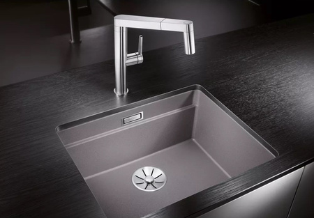 Zlewozmywak Blanco Etagon 500-U Silgranit kawowy zlew podwieszany jednokomorowy z odpływem InFino i szynami ze stali szlachetnej