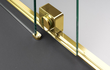 Ścianka prysznicowa walk-in Deante Prizma 120 cm złota przesuwna ścianka prysznicowa z powłoką hydrofobową system modułowy
