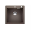Zlewozmywak Blanco Pleon 5 Silgranit kawowy zlew wpuszczany w blat jednokomorowy z odpływem InFino korek automatyczny o ponadczasowym eleganckim kształcie
