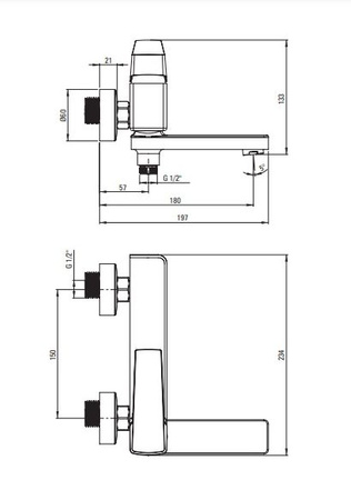 Bateria wannowa ścienna ze składaną wylewką Deante Blur czarna innowacyjna wytrzymała i łatwa w czyszczeniu powłoka Nero