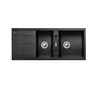 Zlewozmywak Blanco Metra 8 S Silgranit antracyt zlew wpuszczany w blat dwukomorowy odwracalny nowoczesne proste wzornictwo