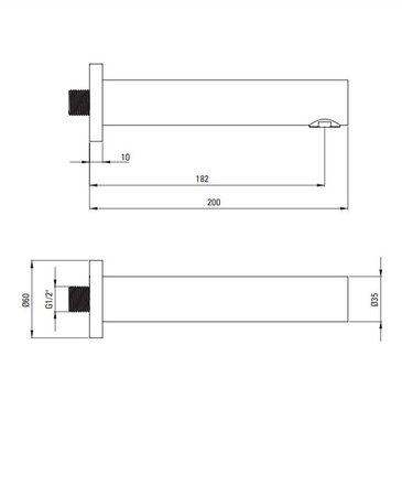 Wylewka wannowa podtynkowa 200 mm Deante Cascada mosiądz minimalizm połączony z funkcjonalnością