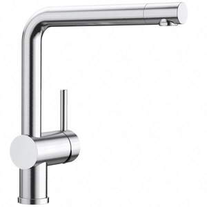 Bateria kuchenna Blanco Linus stalowa nowoczesna bateria do zlewu minimalistyczny design duży zakres obrotu wylewki