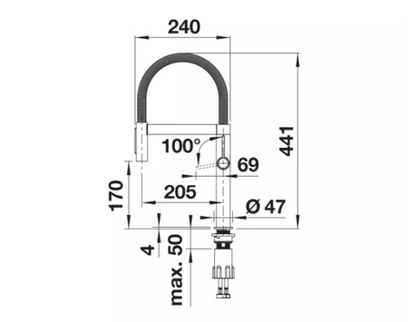 Bateria kuchenna Blanco Culina-S II Mini czarny mat bateria z praktyczną wyciąganą wylewką ikoniczna bateria kuchenna