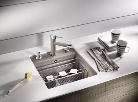 Zlewozmywak Blanco Dalago 45 Silgranit antracyt zlew wpuszczany w blat jednokomorowy korek automatyczny