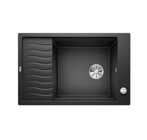 Zlewozmywak Blanco Elon XL 6 S-F Silgranit antracyt zlew montowany na równi z blatem jednokomorowy z odpływem InFino odwracalny korek automatyczny kratka ociekowa przestronne rozwiązanie do niewielkich kuchni