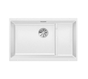 Zlewozmywak Blanco Subline 700-U Level Silgranit biały zlew podwieszany jednokomorowy z odpływem InFino o niezwykłym designie podwieszanej komory