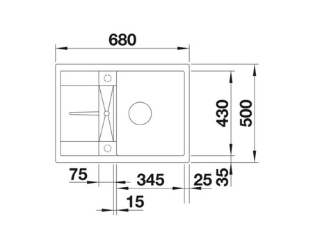 Zlewozmywak Blanco Metra 45 S Compact Silgranit czarny zlew wpuszczany w blat jednokomorowy odwracalny o nowoczesnym prostym wzornictwie