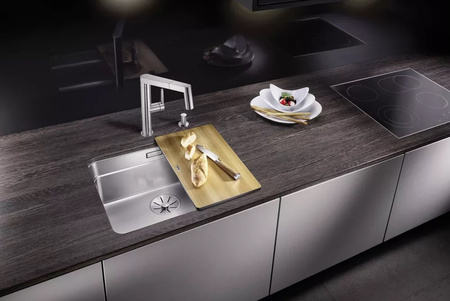 Zlewozmywak Blanco Etagon 500-U stal polerowana zlew podwieszany jednokomorowy z odpływem InFino stabilne stalowe szyny