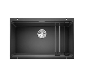 Zlewozmywak Blanco Etagon 700-U Silgranit antracyt zlew podwieszany jednokomorowy z odpływem InFino szyny ze stali szlachetnej