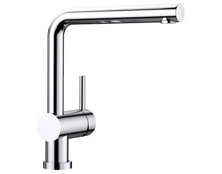 Bateria kuchenna Blanco Linus-F chromowana minimalistyczne wzornictwo elegancka bateria przystosowana do montażu przy oknie