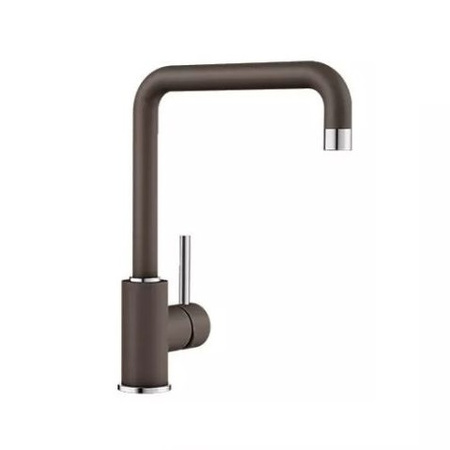 Bateria kuchenna Blanco Mili Silgranit-Look kawowy bateria elegancki design minimalistyczne wykończenie