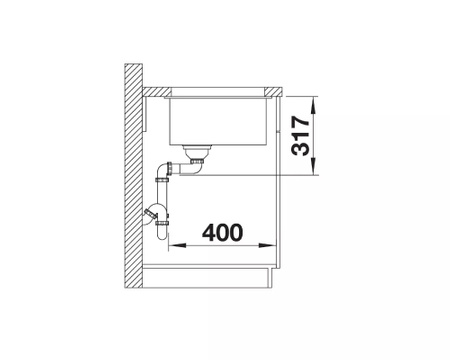 Zlewozmywak Blanco Etagon 500-U Silgranit szarość skały zlew podwieszany jednokomorowy z odpływem InFino szyny ze stali szlachetnej
