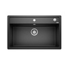 Zlewozmywak Blanco Dalago 8-F Silgranit antracyt zlew wpuszczany na równi z blatem jednokomorowy korek automatyczny prosty kształt i duża pojemność