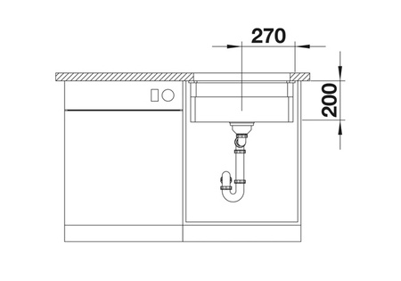 Zlewozmywak Blanco Etagon 500-U Ceramika PuraPlus biały połysk zlew podwieszany jednokomorowy odpływ InFino szyny ze stali szlachetnej