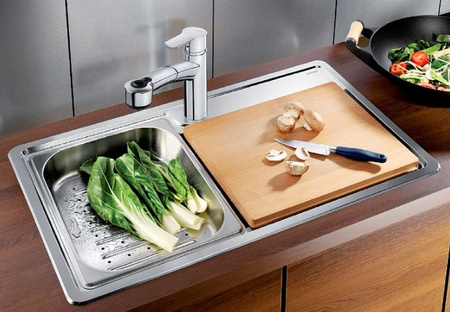 Zlewozmywak Blanco Plenta stal szczotkowana zlew jednokomorowy wpuszczany w blat zlewozmywak o pojemności XXL