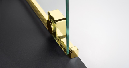 Ścianka prysznicowa walk-in Deante Prizma 120 cm złota przesuwna ścianka prysznicowa z powłoką hydrofobową system modułowy