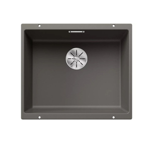 Zlewozmywak Blanco Subline 500-U Silgranit szarość skały zlew podwieszany jednokomorowy z odpływem InFino o niezwykłym designie podwieszanej komory
