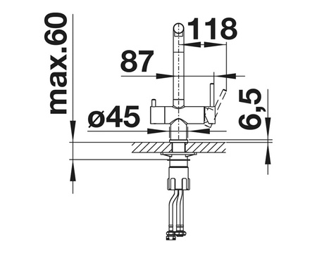 Bateria kuchenna Blanco Fontas II czarny mat funkcjonalna nowoczesna bateria z podłączeniem do filtra wody obracana wylewka