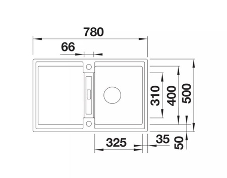 Zlewozmywak Blanco Adira 45 S Silgranit antracyt zlew wpuszczany w blat jednokomorowy z odpływem InFino odwracalny korek automatyczny mata stalowa składana