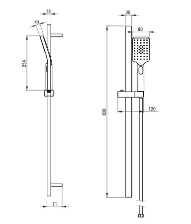 Zestaw prysznicowy Deante Alpinia czarny z drążkiem i słuchawką z systemem Anti-calc zestaw do baterii wannowej lub prysznicowej