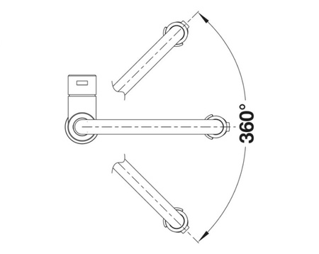 Bateria kuchenna Blanco Sonea-S Flexo stal szczotkowana klasyczna bateria kuchenna z wyciąganą wylewką i akcentami w kolorze czarnym do nowoczesnych kuchni