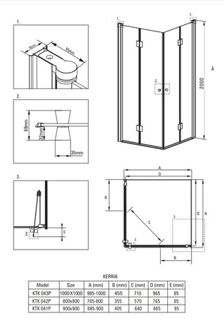 Kabina prysznicowa kwadratowa Deante Kerria 90x90 cm chrom wytrzymała i funkcjonalna kabina wytrzymałe szkło hartowane z powłoką hydrofobową