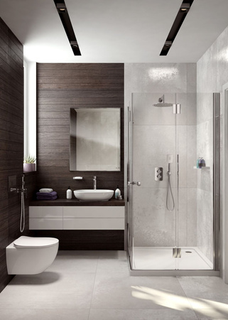 Bateria bidetowa podtynkowa ze słuchawką typu bidetta Deante Alpinia chrom lekki i subtelny design