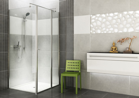 Kabina prysznicowa kwadratowa Deante Cubic 80x80 cm chrom uniwersalna kabina wytrzymałe szkło hartowane z powłoką hydrofobową