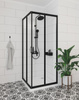 Kabina prysznicowa kwadratowa Deante Funkia 90x90 cm czarna stylowa kabina wytrzymałe szkło hartowane z powłoką hydrofobową