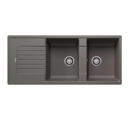 Zlewozmywak Blanco ZIA 8 S Silgranit wulkaniczny szary zlew wpuszczany w blat dwukomorowy odwracalny ponadczasowy oryginalny elegancki