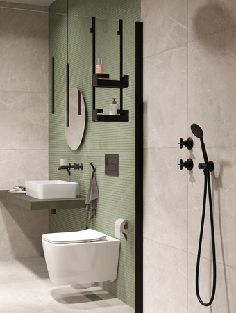 Miska WC wisząca ceramiczna Deante Hiacynt New biała miska bezkołnierzowa ułatwiająca utrzymanie czystości i higieny deska wolnoopadająca